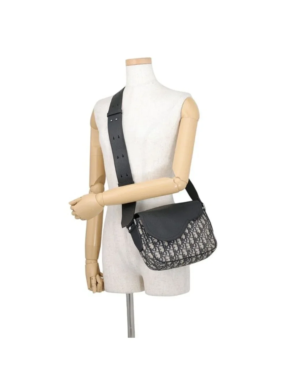 Dior Shoulder Bag Oblique Mini Saddle Black Trotter